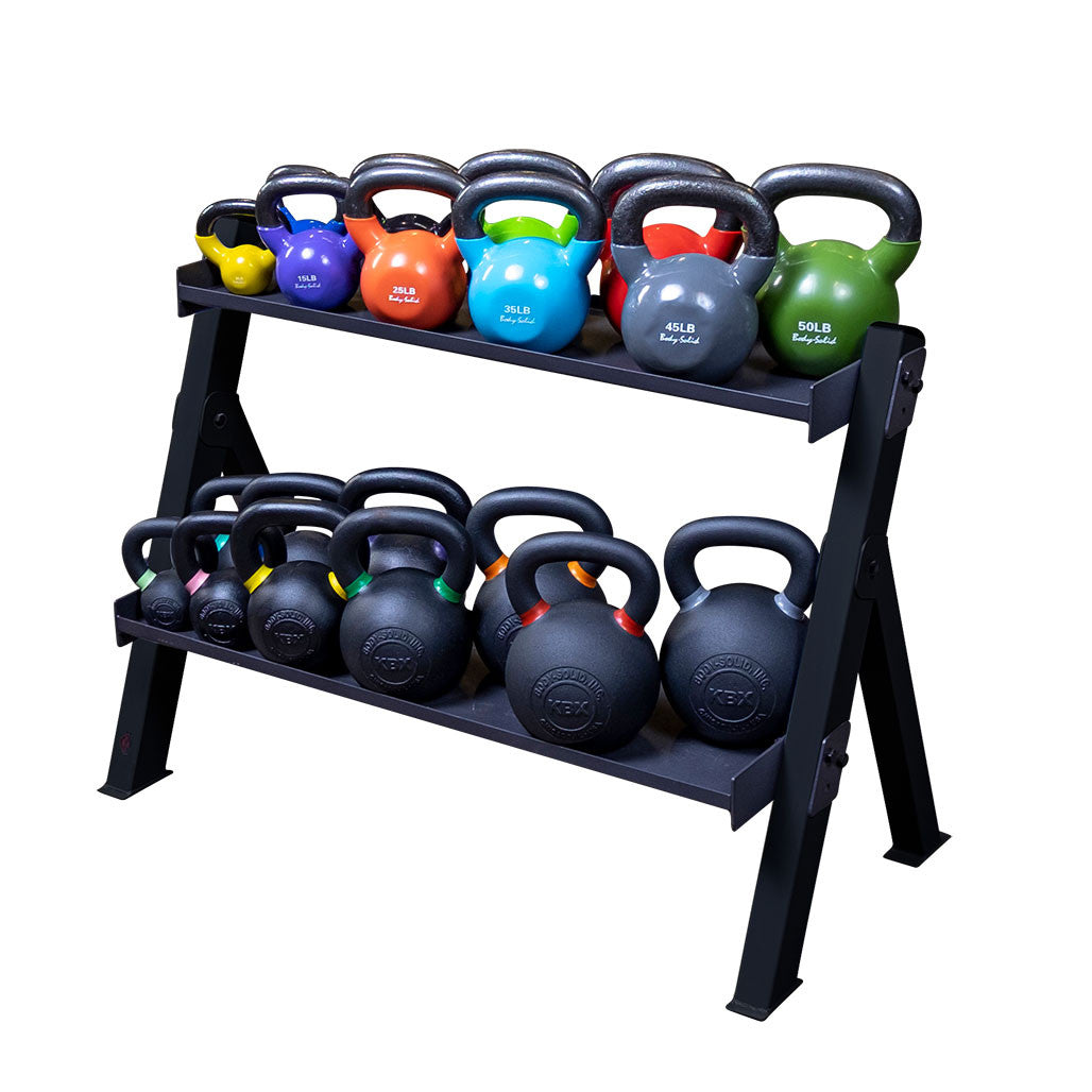 Body Solid GDKR100B Adjustable Dumbbell and Kettlebell Rack - Discontinued GDKR100_C_DSF0395_cut-fakedblack__33667.1735667624