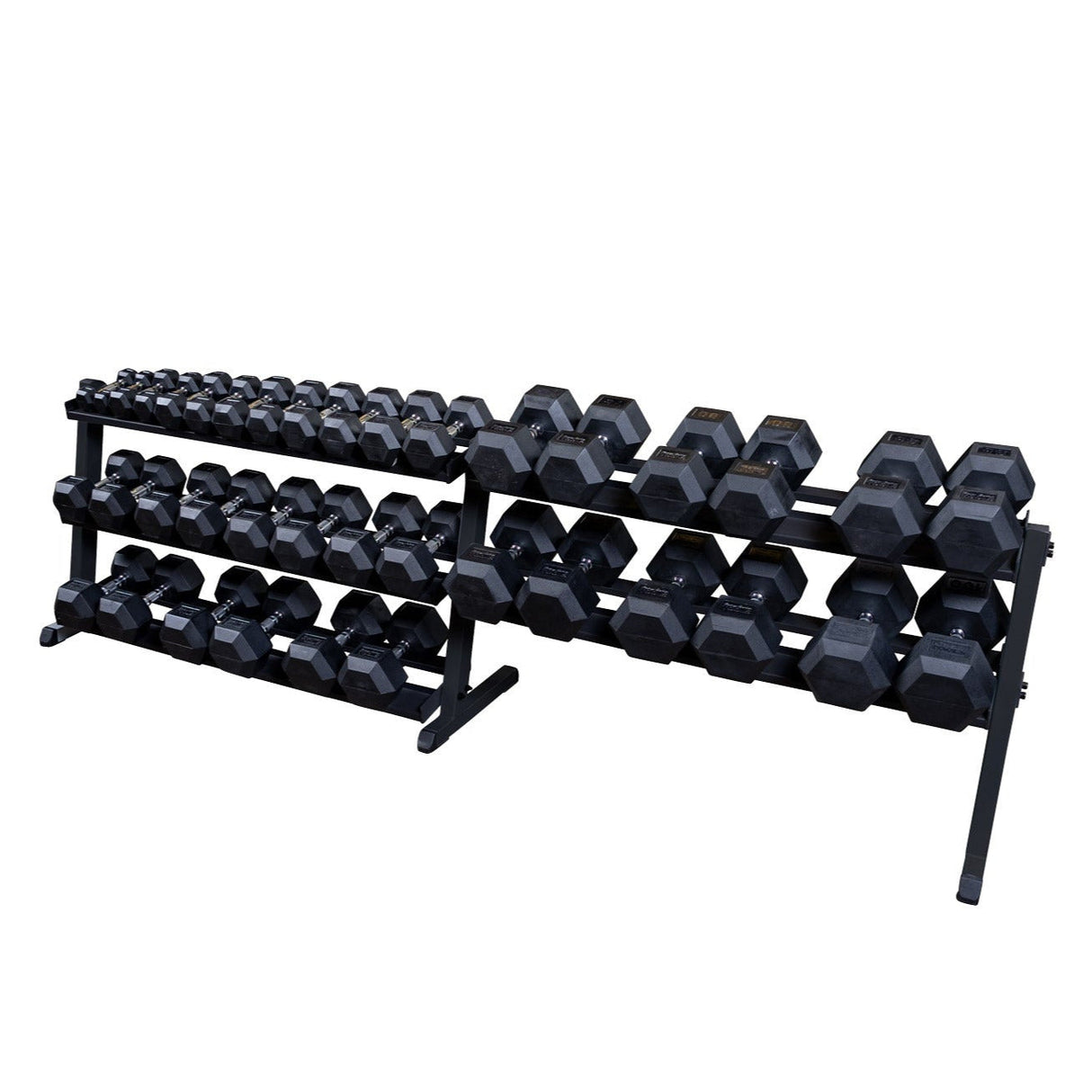 Body-Solid Dumbbell Rack (Black) Body Solid Dumbell racks, power block stand, plate and bar storage, kettlebell racks, ball racks body-solid_dumbbell-rack-copy_view-4_8354037c-7492-4e4e-9721-145a74d013ee