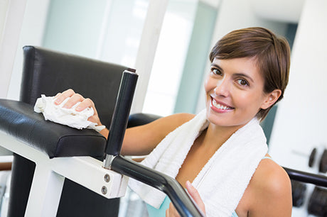 clean your fitness equipment to prevent damage from sweat, dust, corrosion, rust bacteria