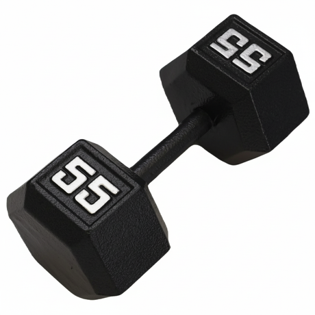 Gronk Cast Hex Dumbbell - Black 55 lb 55