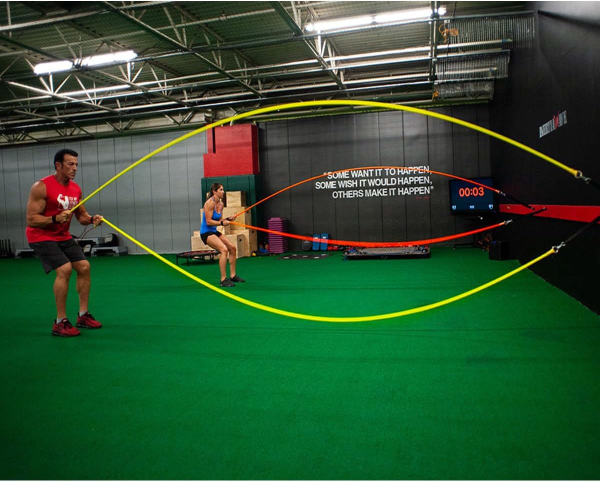 Inertia Wave - Dynamic Rubber Battle Ropes | Blue Inertia Wave Agility and Speed; jump ropes, climbing and battle ropes, ladders, sled, interval timer 61MvNHn1XrL._AC_SL1200_911b69f2-77a5-4659-9ea1-26a5775680ff