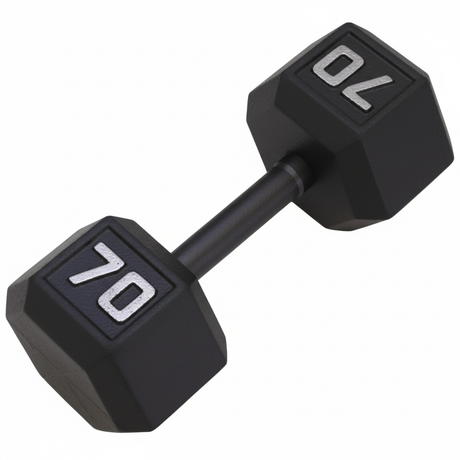 Gronk Cast Hex Dumbbell - Black 70 lb 70