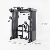 Inspire Series FT2 PRO Smith Functional Trainer Inspire Home Gym, labor intensive installation FT2-PRO_DIMENSIONS_1200x1200_1_1_itytwp_62c07b32-d480-42d6-87ec-b5d545dc5785