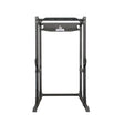 Black power rack with 'Gronk' branding on a white background