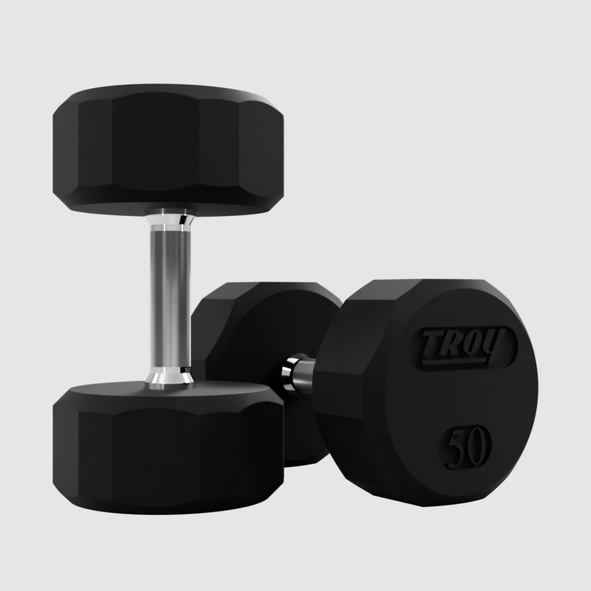 Troy 12 Sided Rubber Encased Dumbbell TSD-055R | 55LB TSD-050R_1_2560X2560_1800x1800_6bbd6443-ea13-46dc-9608-133845316330