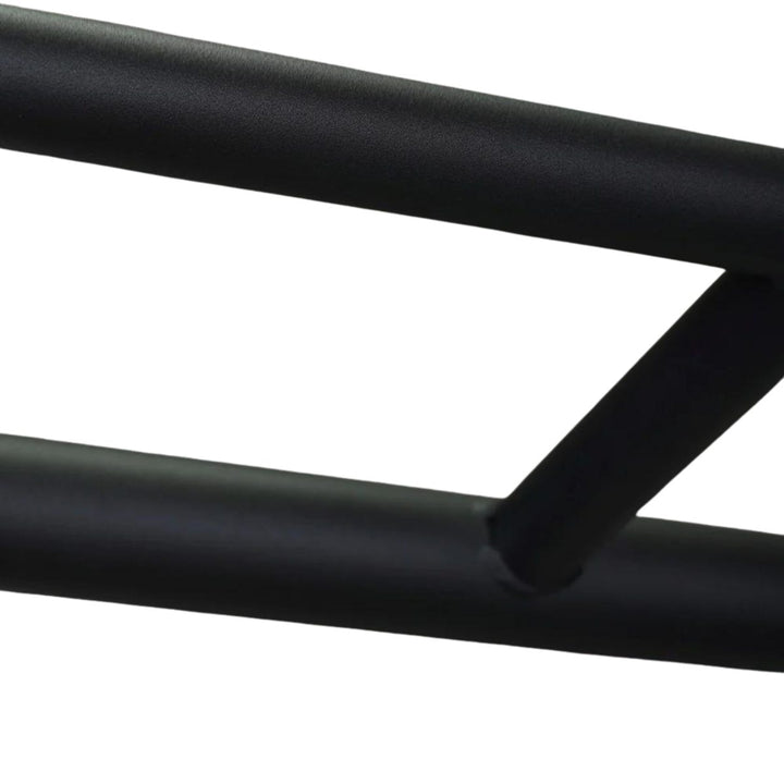 Close up detail of pull up bar for power rack