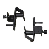 Two black roller j-hook attachments for power rack