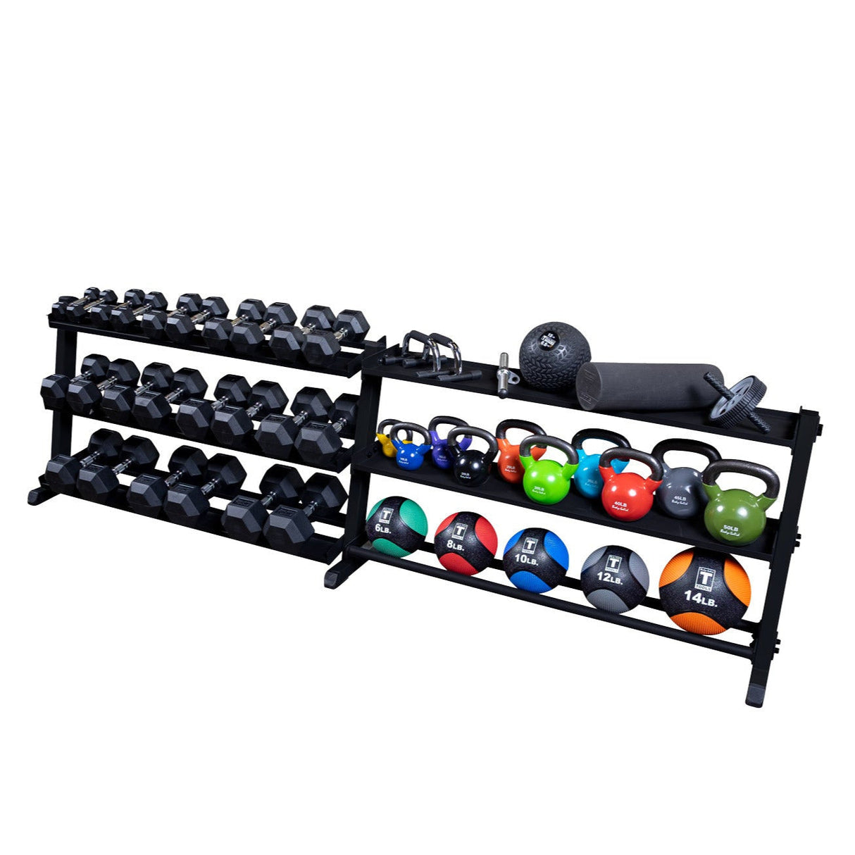 Body-Solid Dumbbell Rack (Black) Body Solid Dumbell racks, power block stand, plate and bar storage, kettlebell racks, ball racks body-solid_dumbbell-rack-copy_view-6_bb5b716b-e464-4455-a414-d48926c32c4b
