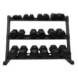 Gronk Fitness 3-Tier Dumbbell Storage Rack Gronk Fitness Products Dumbell racks, power block stand, plate and bar storage, kettlebell racks, ball racks gronkfitness_3-tier-dumbbell-storage-rack_view-4_d2c6f1bf-2c6d-4da2-9f4a-2355e6728898